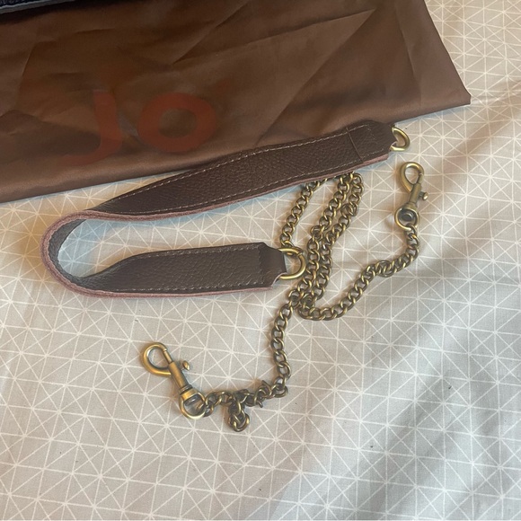 NWT Jo Handbags Drew Tote in Navy Pebbled Leather - Picture 3 of 11